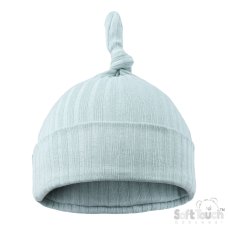 H4600-SG: Sage Green Ribbed Knot Hat (0-6 Months)